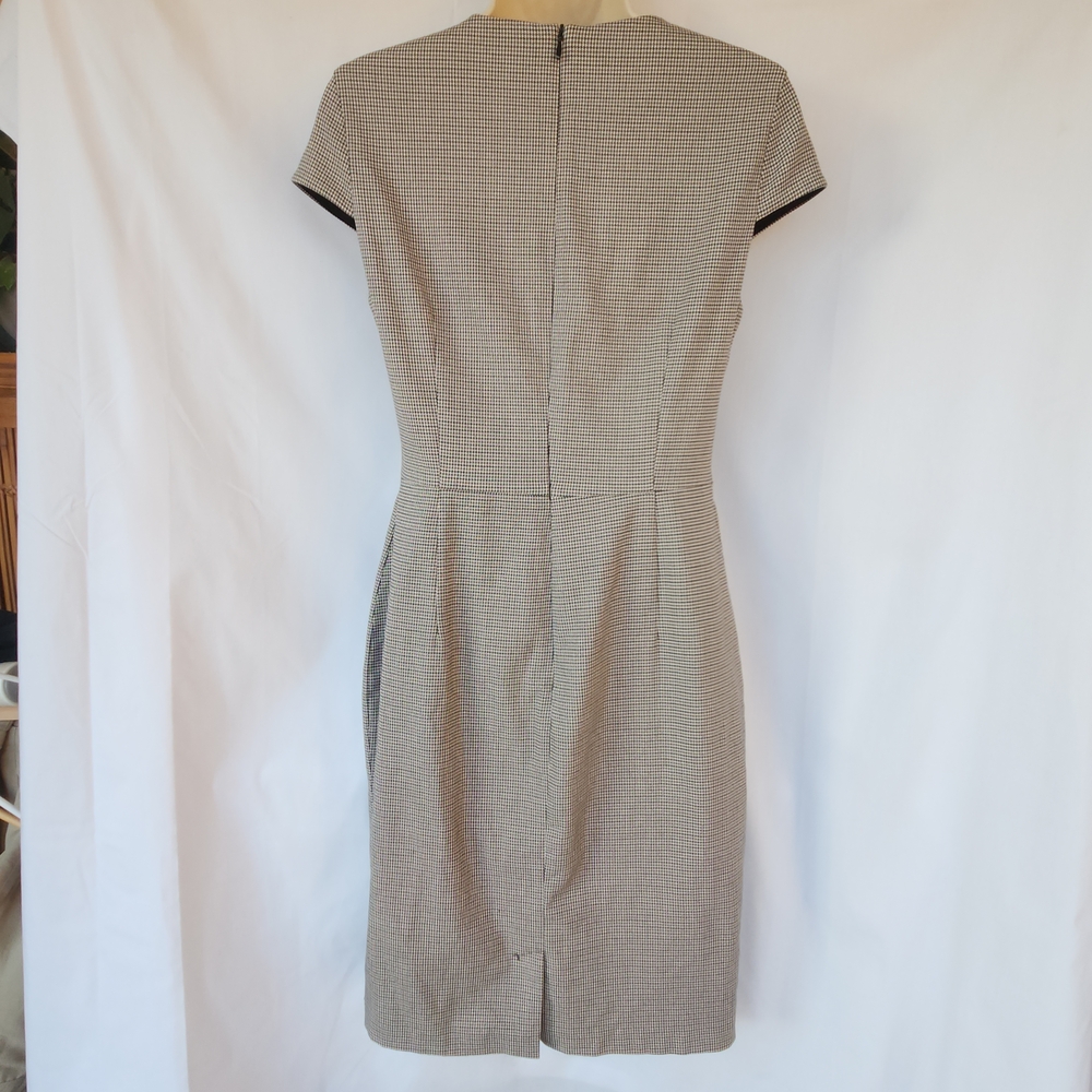 H&M Houndstooth Mini Lined Sheath Dress | Tailored French Chic | Versitile Small - Picture 7 of 11